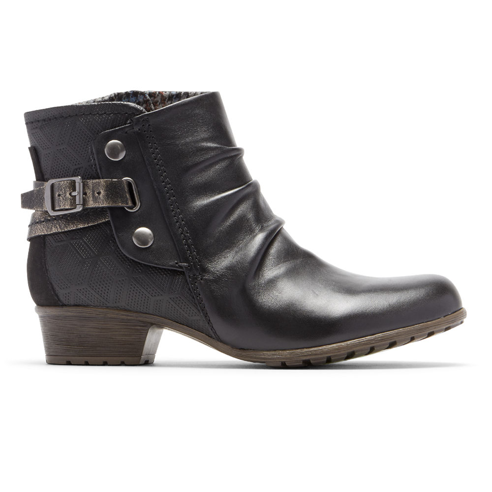 Rockport Womens Boots Black - Cobb Hill Gratasha Hardware - UK 249-SUDNOH